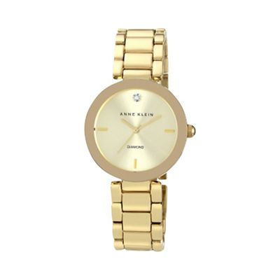 Ladies diamond dial gold-tone bracelet watch ak/n1362chgb